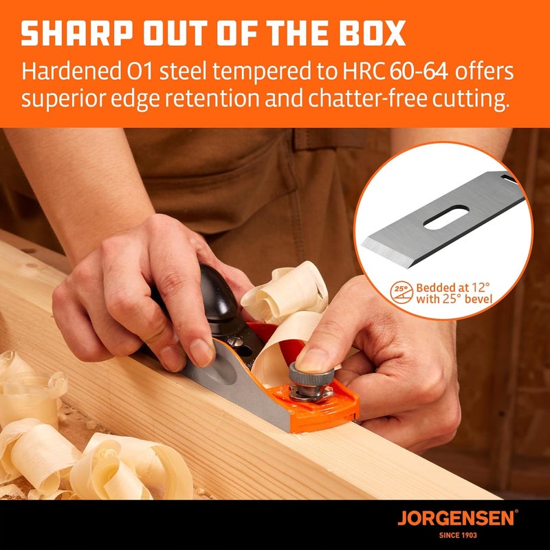 Jorgensen NO.60-1/2 6-1/4" Wood Planer, Hand Planer for Woodworking, Low Angle Block Plane, Small Hand Plane for Trimming, Wood Planing, Craft - Professional Ductile Iron Body, Adjustable Mouth - Image 3
